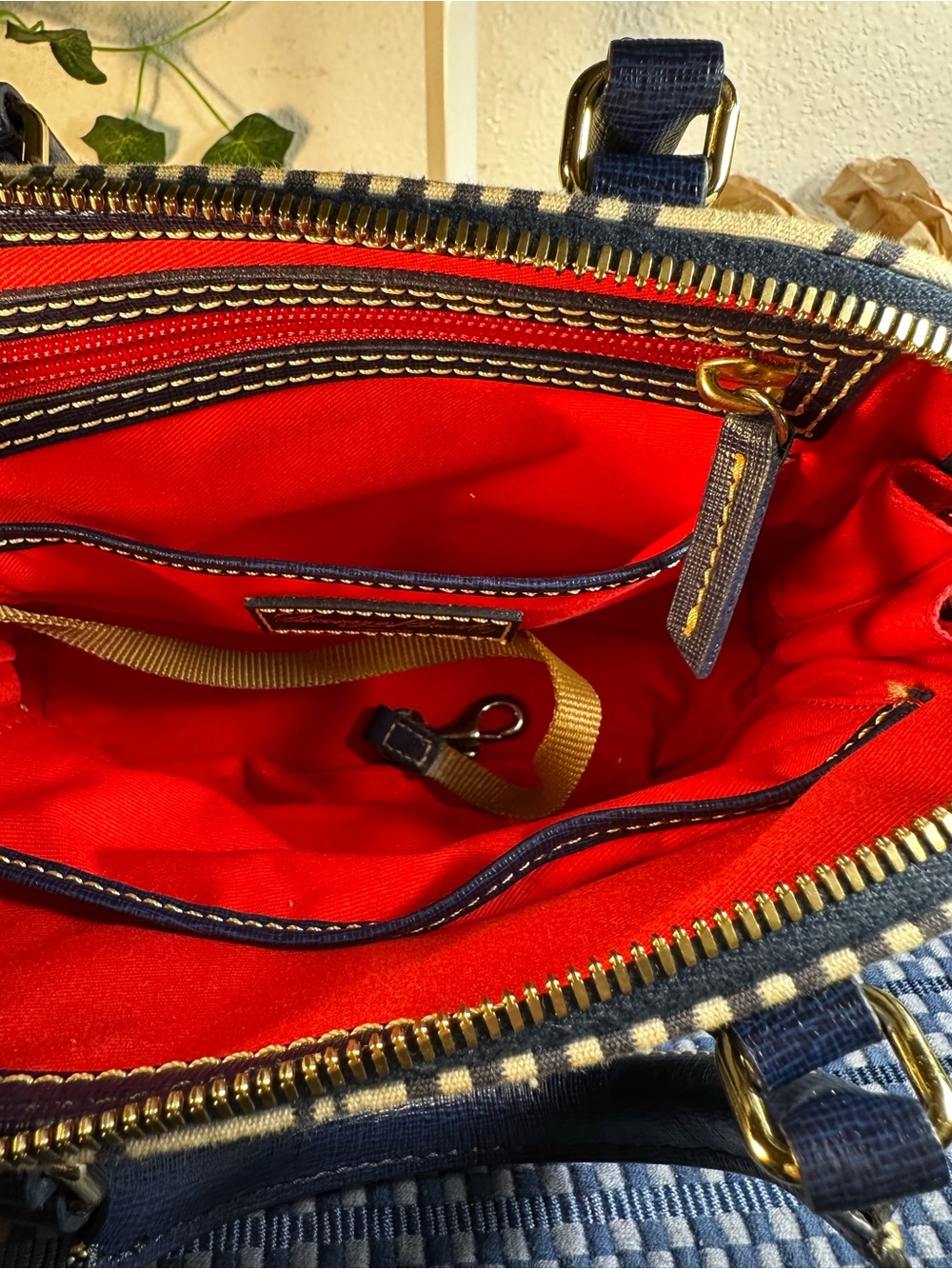 Dooney & Bourke Sailboat Bitsy Crossbody Bag - Navy & Cream Nautical Print - Picture 16 of 16